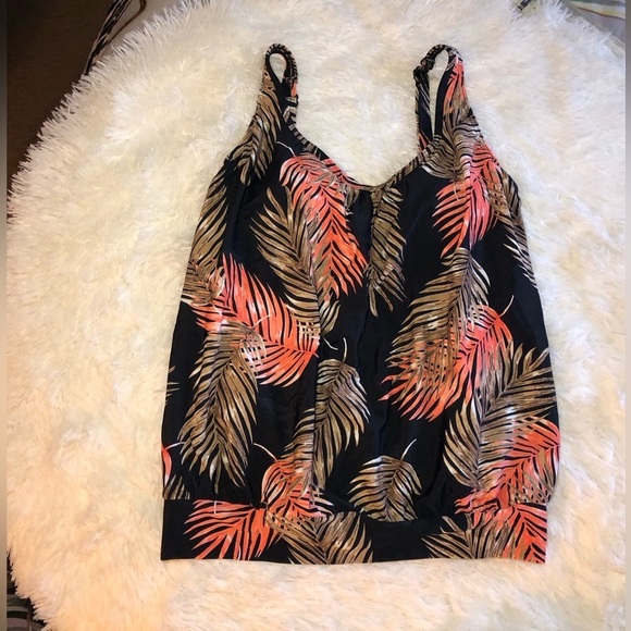 VENUS Black Orange and Tan Swim Tankini size 14 NWOT - Picture 7 of 10
